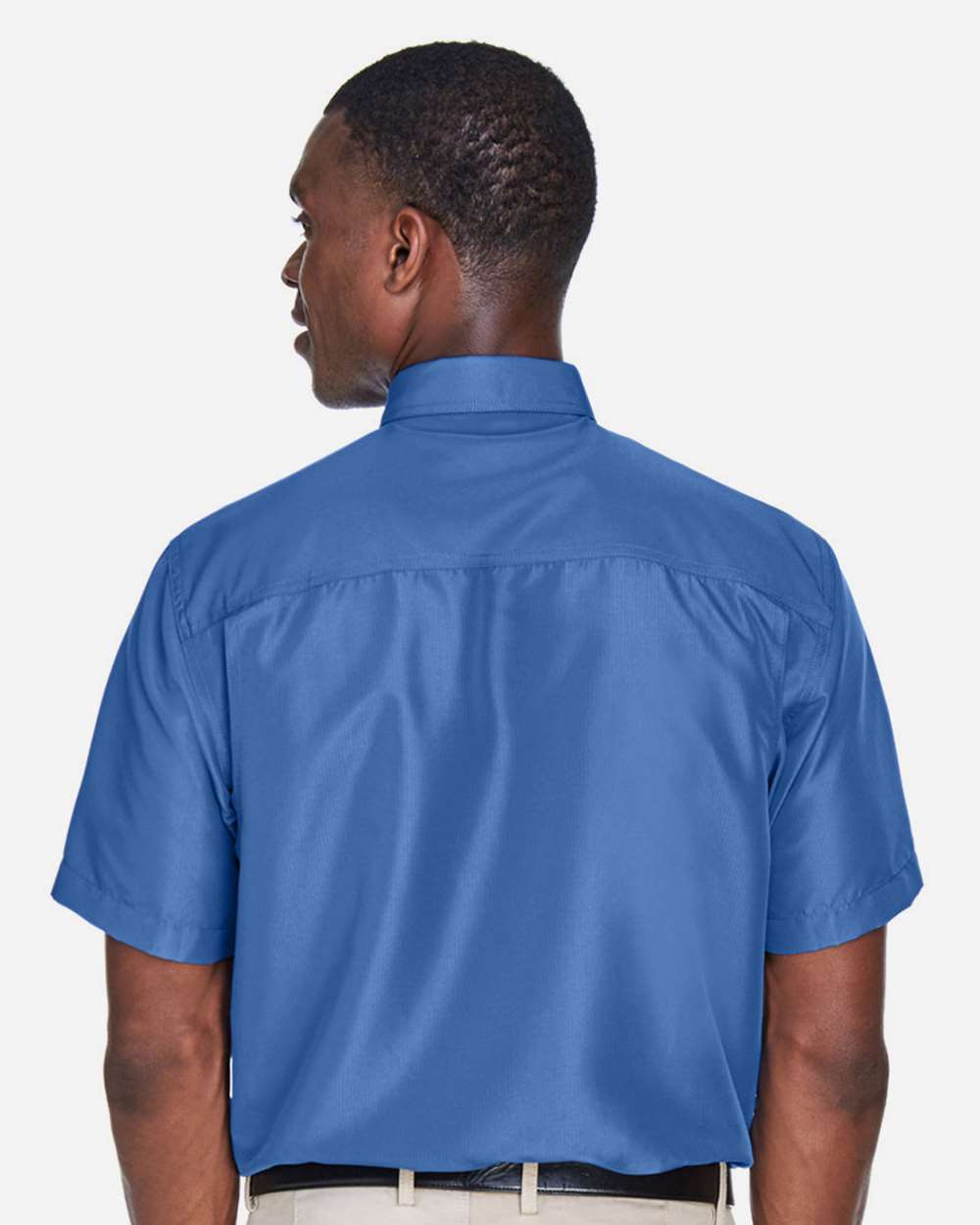 Men's Key West Short Sleeve Performance Staff Shirt - OnModelBack - B256B9102 - Pool Blue
