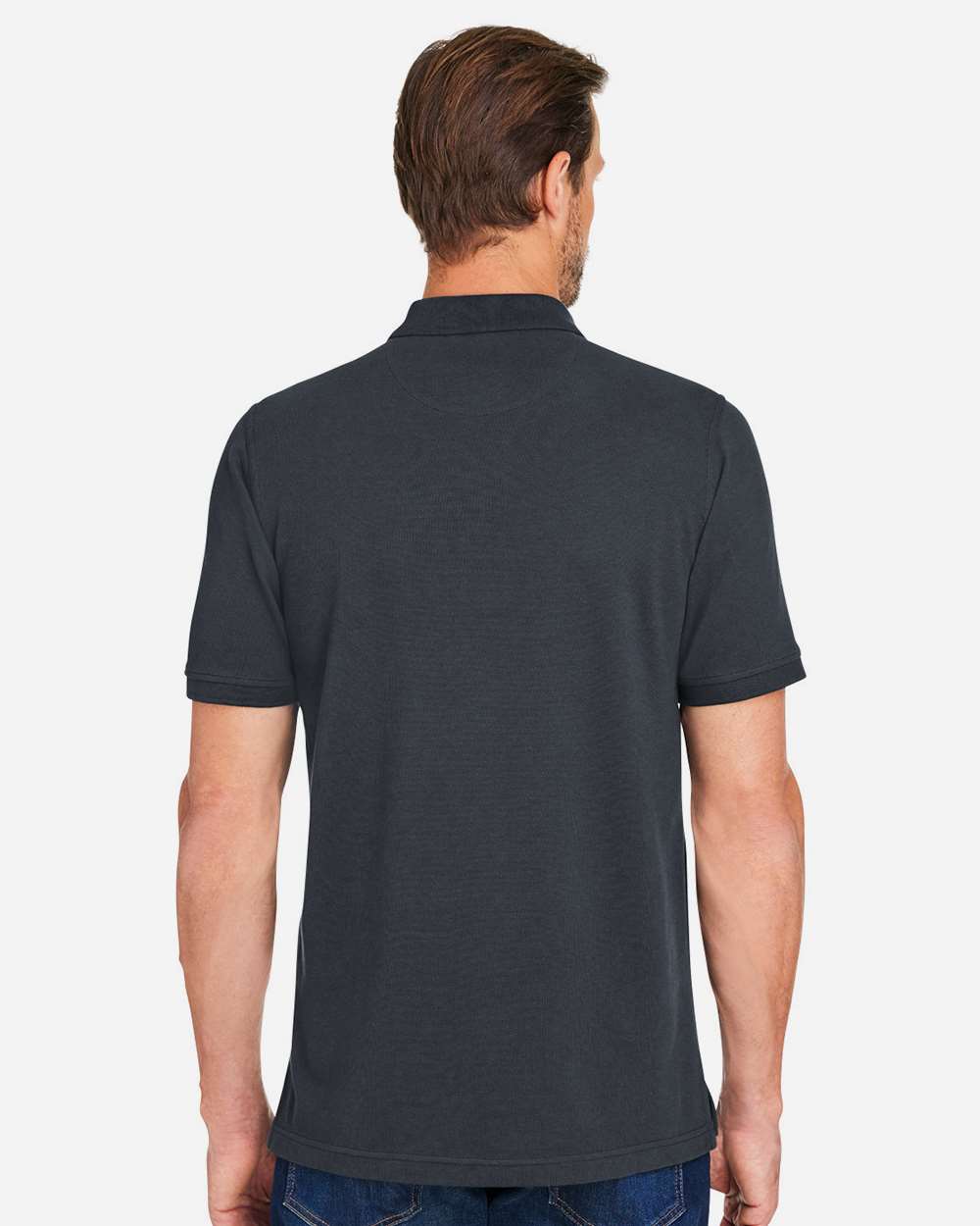 Men's Valiant Cotton Snag Protect Polo - OnModelBack - B193B9593 - Dark Charcoal