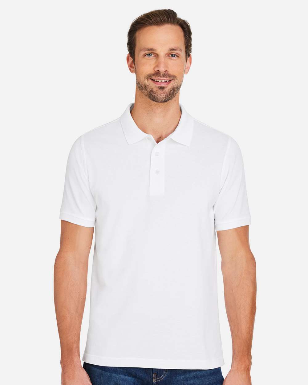 Men's Valiant Cotton Snag Protect Polo - OnModelFront - B193B9003 - White