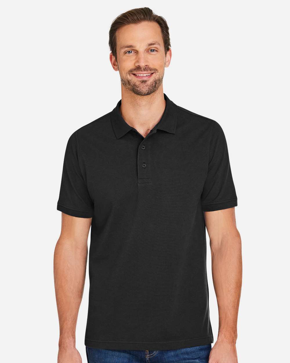Men's Valiant Cotton Snag Protect Polo - OnModelFront - B193B9503 - Black