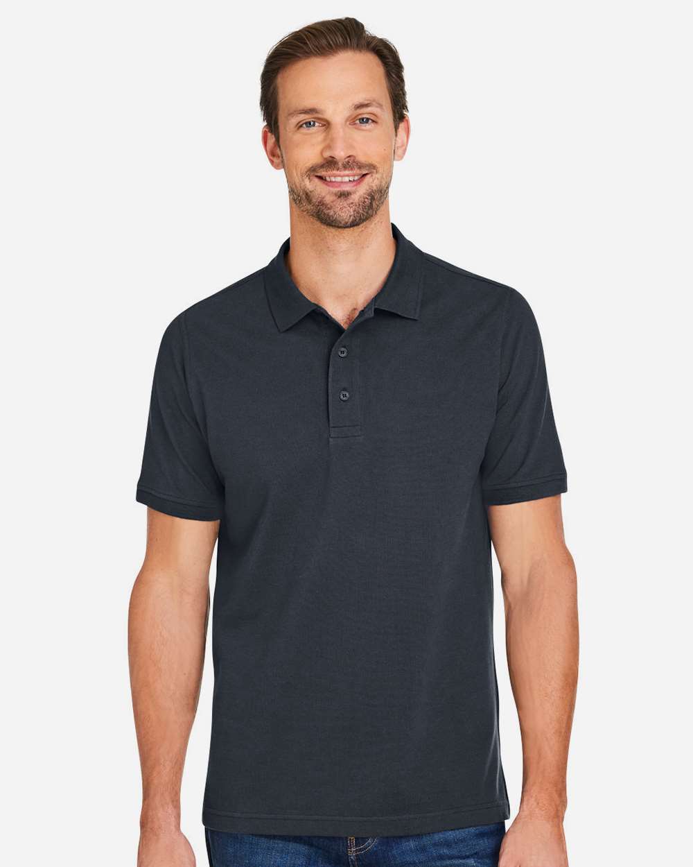 Men's Valiant Cotton Snag Protect Polo - OnModelFront - B193B9593 - Dark Charcoal