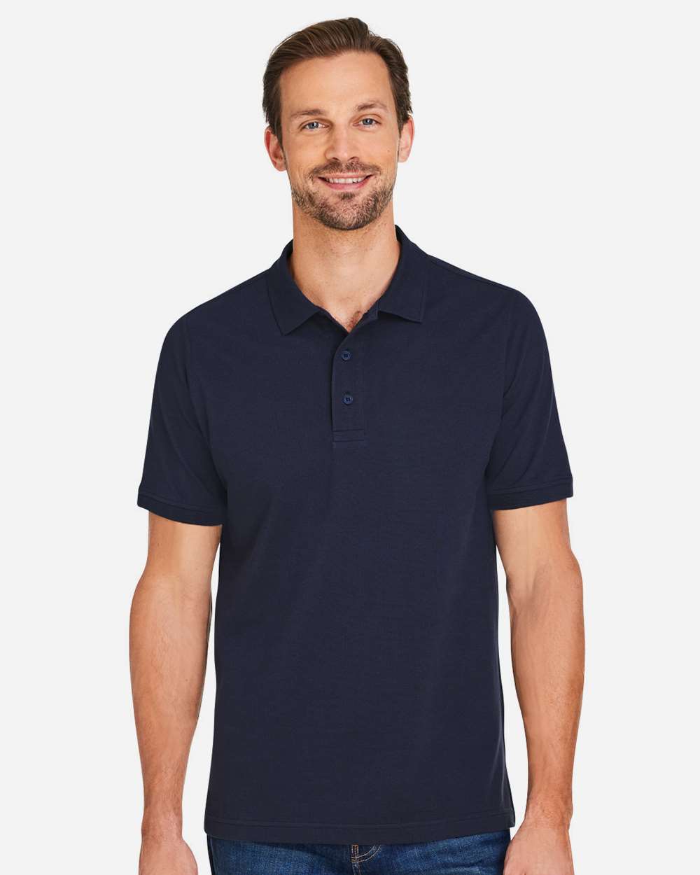 Men's Valiant Cotton Snag Protect Polo - OnModelFront - B193B9653 - Dark Navy