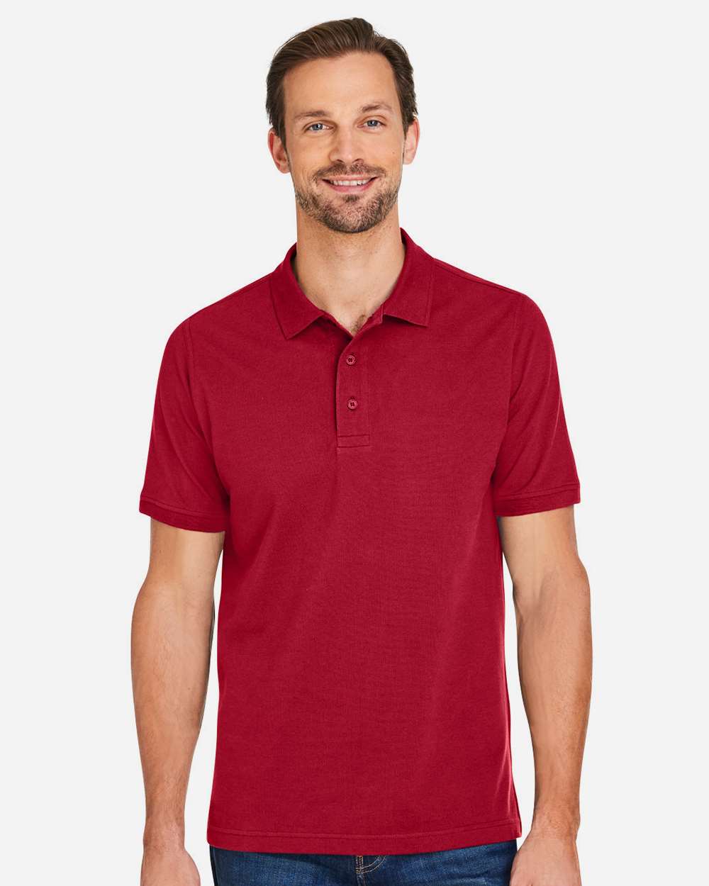 Men's Valiant Cotton Snag Protect Polo - OnModelFront - B193B9703 - Red