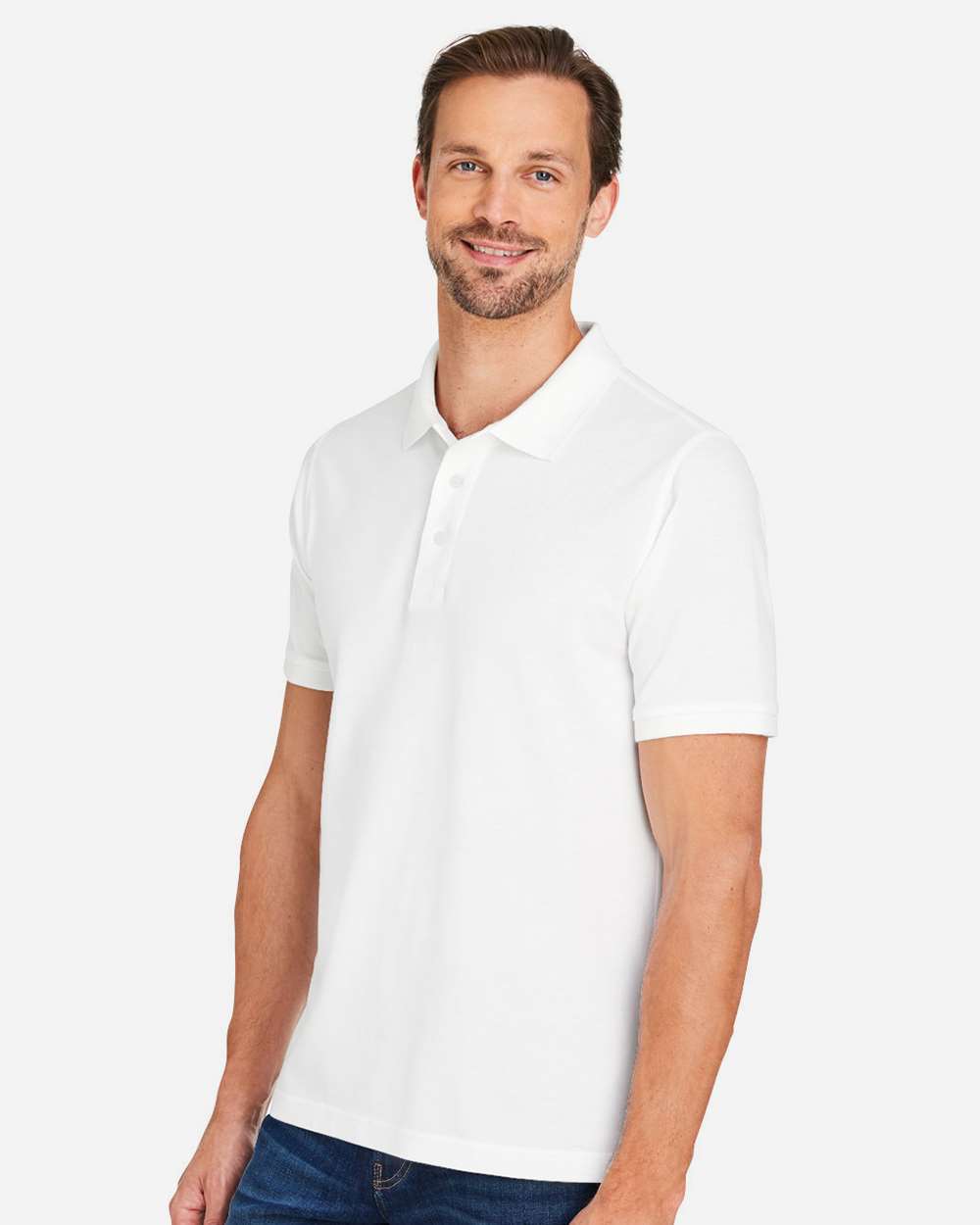 Men's Valiant Cotton Snag Protect Polo - OnModelSide - B193B9003 - White