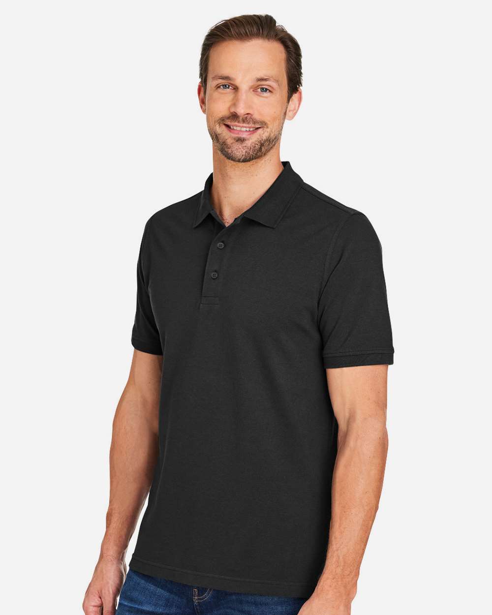 Men's Valiant Cotton Snag Protect Polo - OnModelSide - B193B9503 - Black