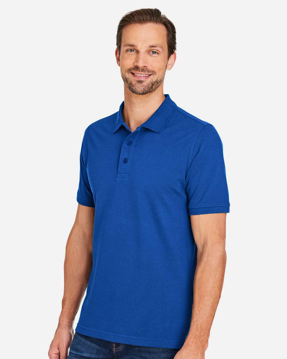 Men's Valiant Cotton Snag Protect Polo - OnModelSide - B193B9753 - True Royal