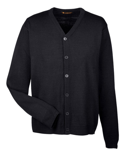 Men's Pilbloc™ V-Neck Button Cardigan Sweater - Front - B234B9502 - Black