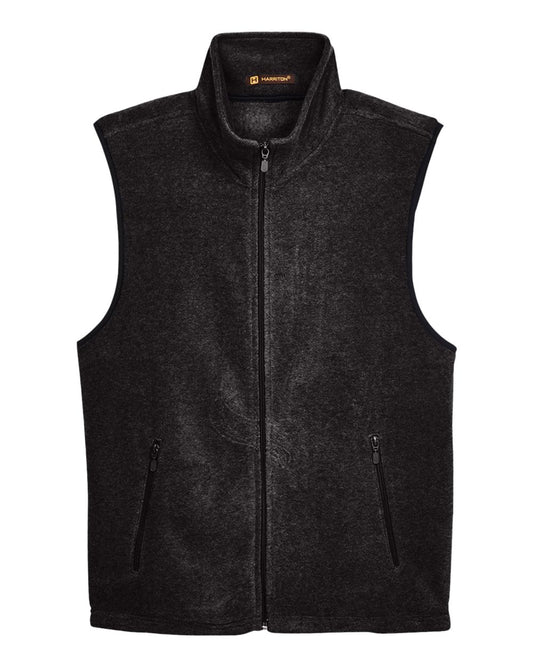 Unisex Fleece Full-Zip Vest - Front - B304B9503 - Black