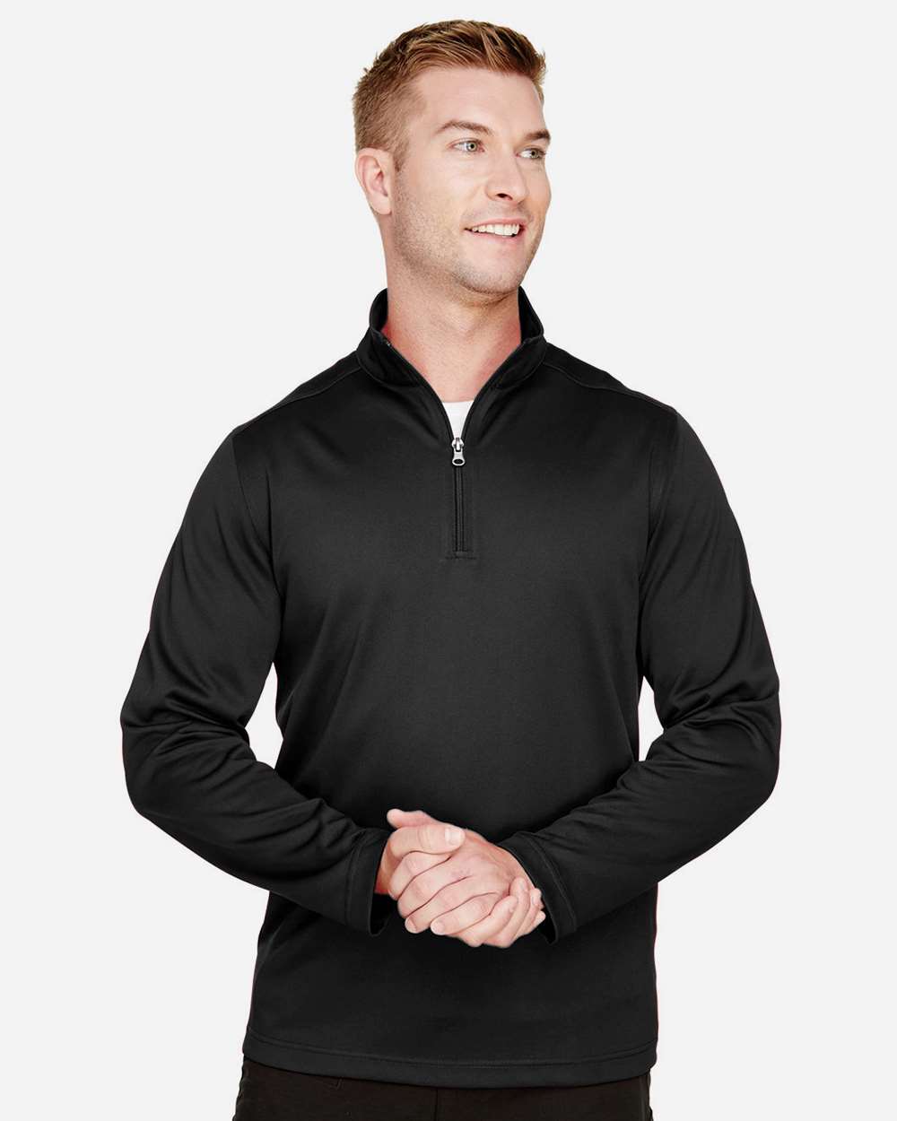 Men's Advantage Snag Protection Plus Quarter-Zip Pullover - OnModelFront - B288B9503 - Black