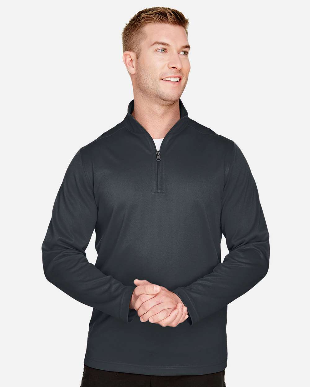 Men's Advantage Snag Protection Plus Quarter-Zip Pullover - OnModelFront - B288B9593 - Dark Charcoal