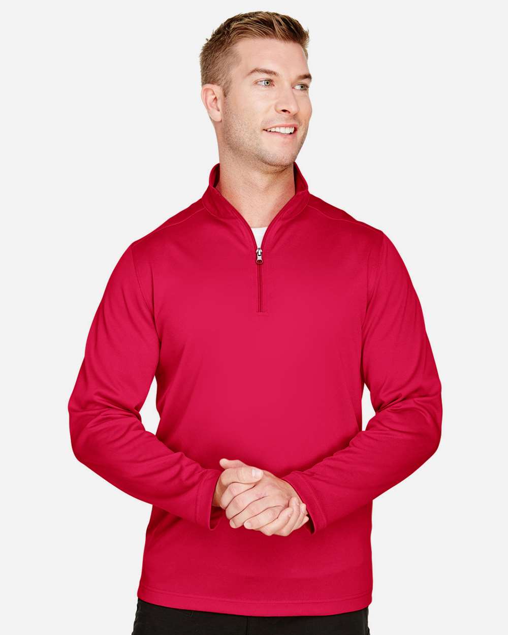 Men's Advantage Snag Protection Plus Quarter-Zip Pullover - OnModelFront - B288B9703 - Red