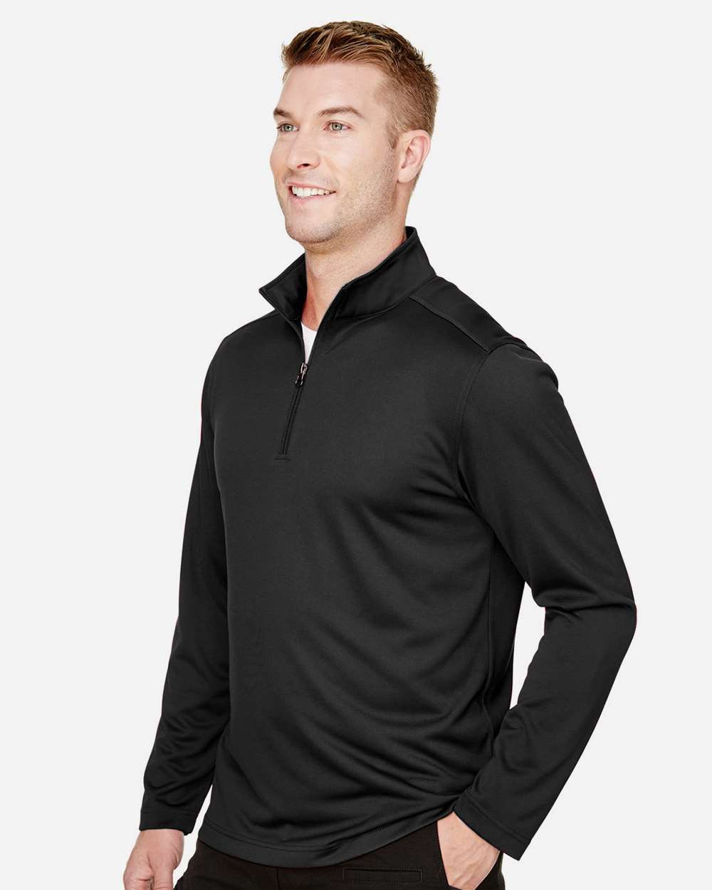 Men's Advantage Snag Protection Plus Quarter-Zip Pullover - OnModelSide - B288B9503 - Black