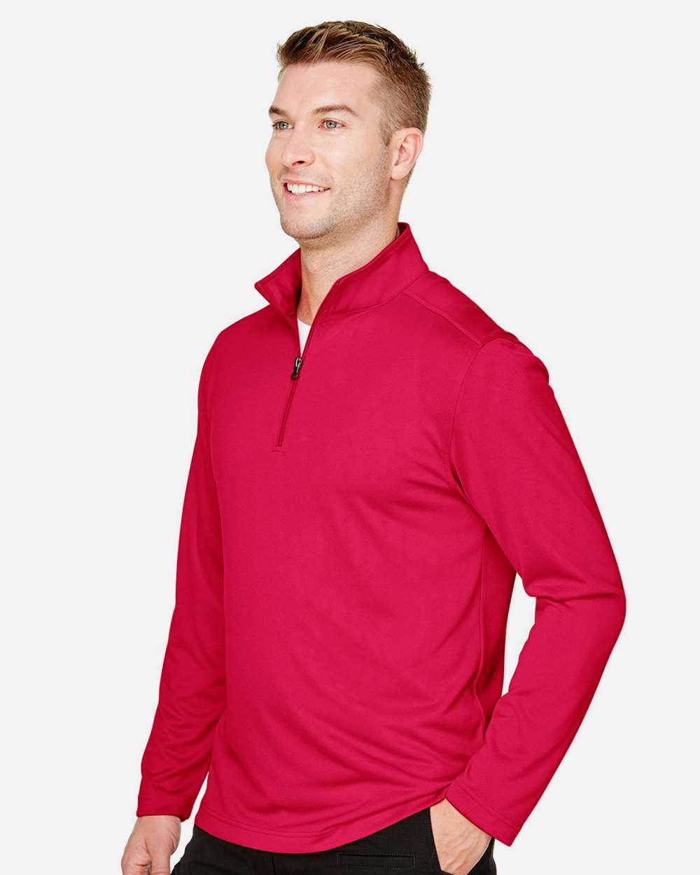Men's Advantage Snag Protection Plus Quarter-Zip Pullover - OnModelSide - B288B9703 - Red