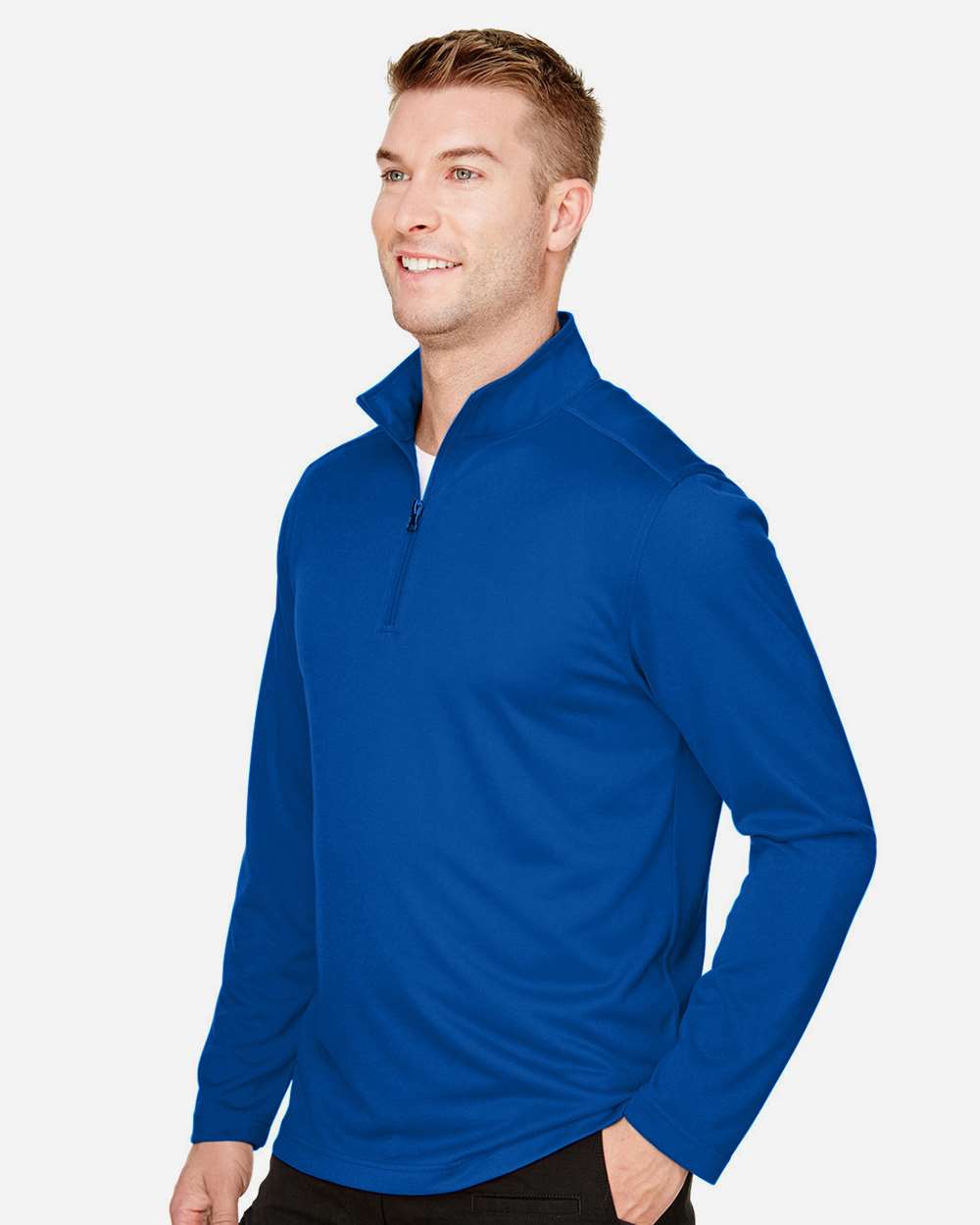 Men's Advantage Snag Protection Plus Quarter-Zip Pullover - OnModelSide - B288B9753 - True Royal