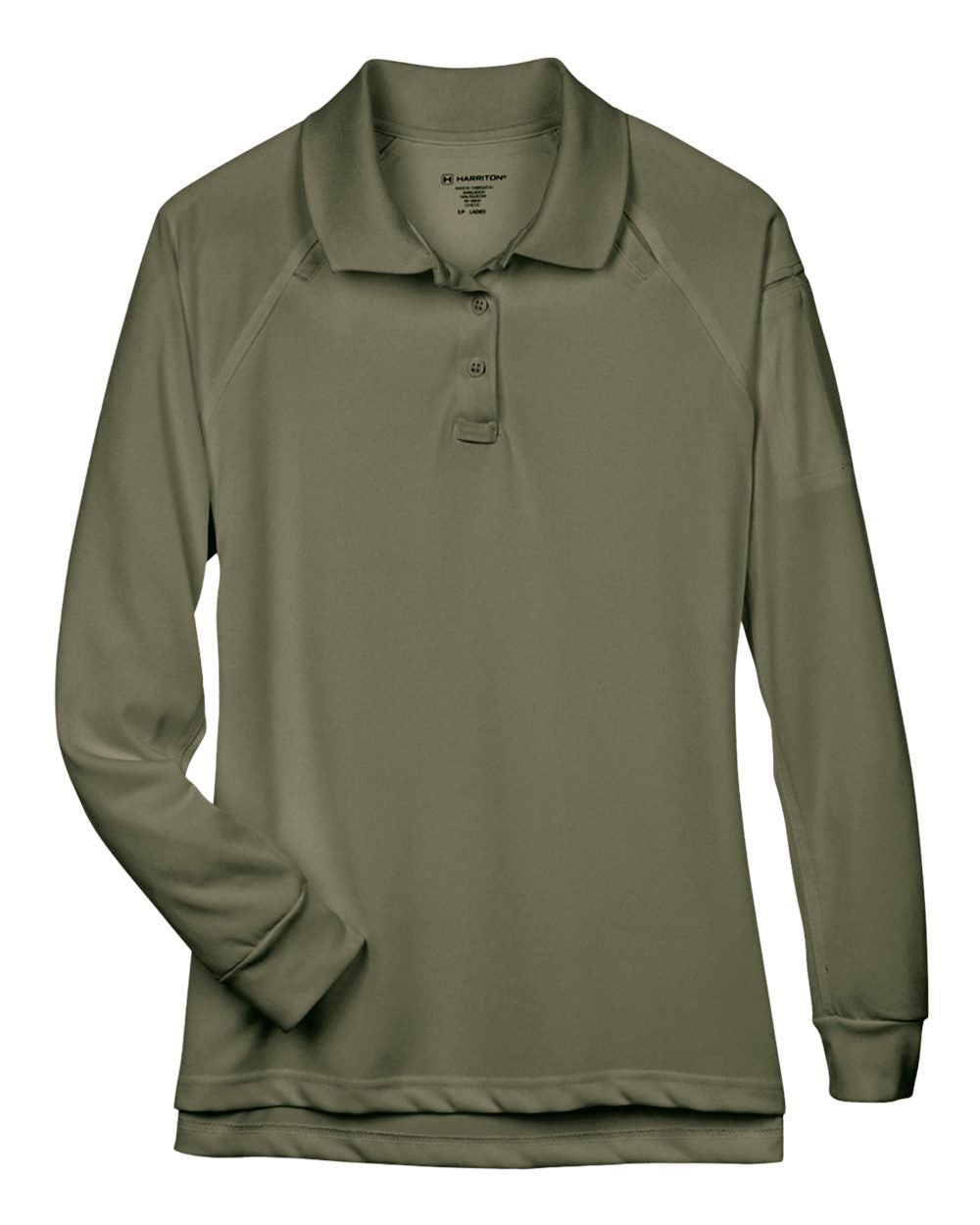 Women's Advantage Long Sleeve Tactical Polo - Front - B201B9172 - Tactical Green