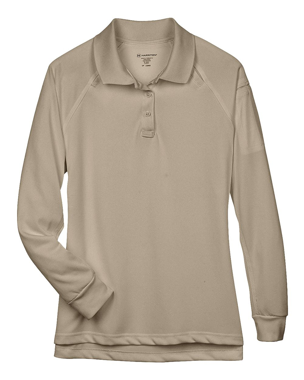 Women's Advantage Long Sleeve Tactical Polo - Front - B201B9242 - Desert Khaki
