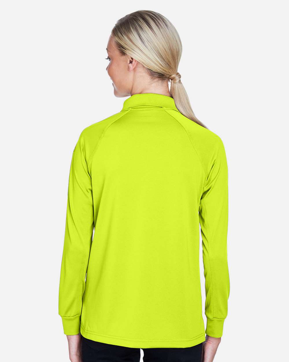 Women's Advantage Long Sleeve Tactical Polo - OnModelBack - B201B9122 - Safety Yellow