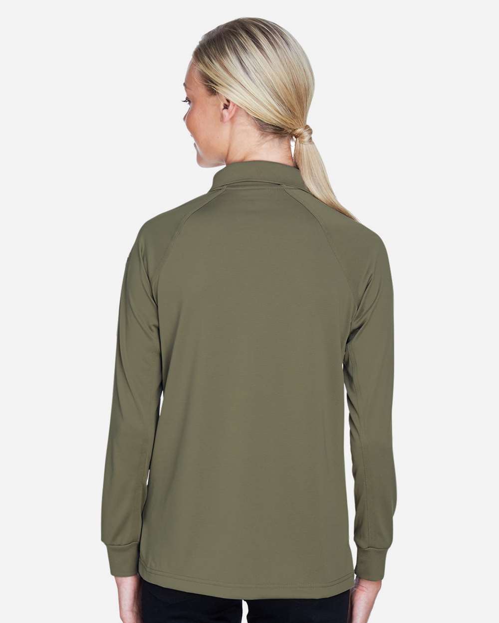 Women's Advantage Long Sleeve Tactical Polo - OnModelBack - B201B9172 - Tactical Green