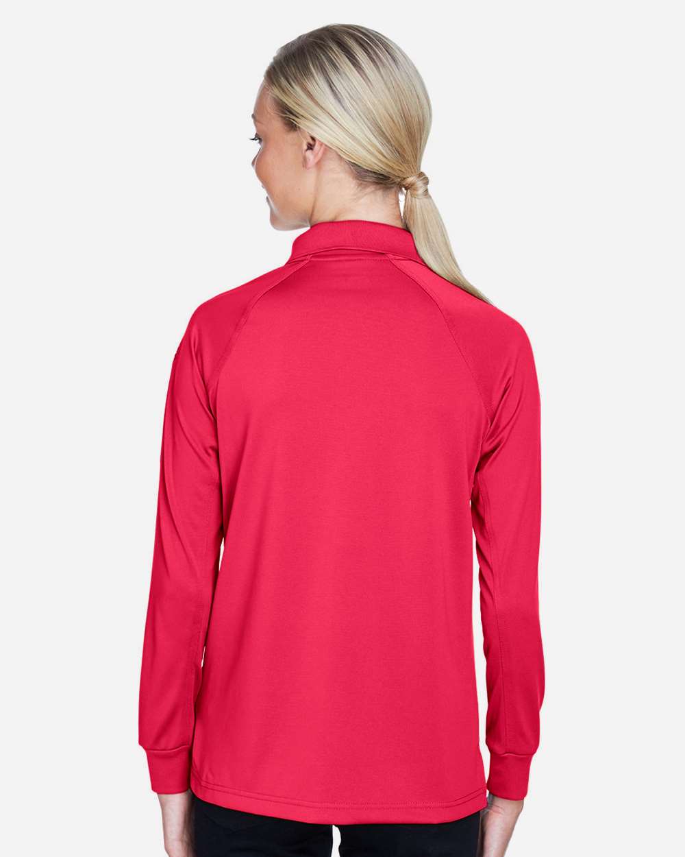 Women's Advantage Long Sleeve Tactical Polo - OnModelBack - B201B9702 - Red