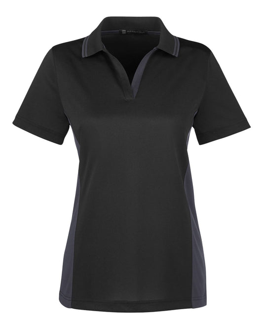Women's Flash Snag Protection Plus IL Colorblock Polo - Front - B228B9502 - Black/ Dark Charcoal