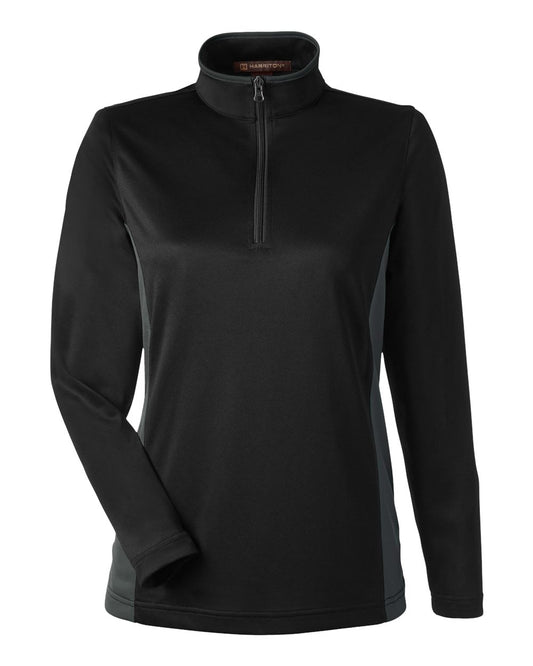 Women's Flash Snag Protection Plus IL Colorblock Quarter-Zip Pullover - Front - B298B9502 - Black/ Dark Charcoal
