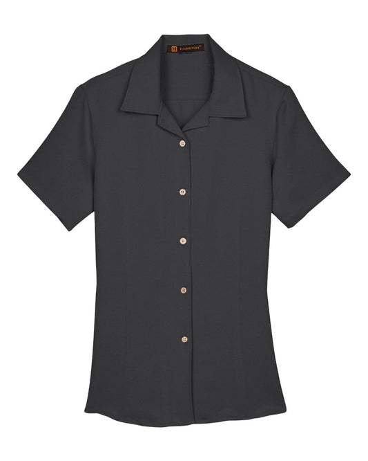 Women's Bahama Cord Camp Shirt - Front - B254B9503 - Black