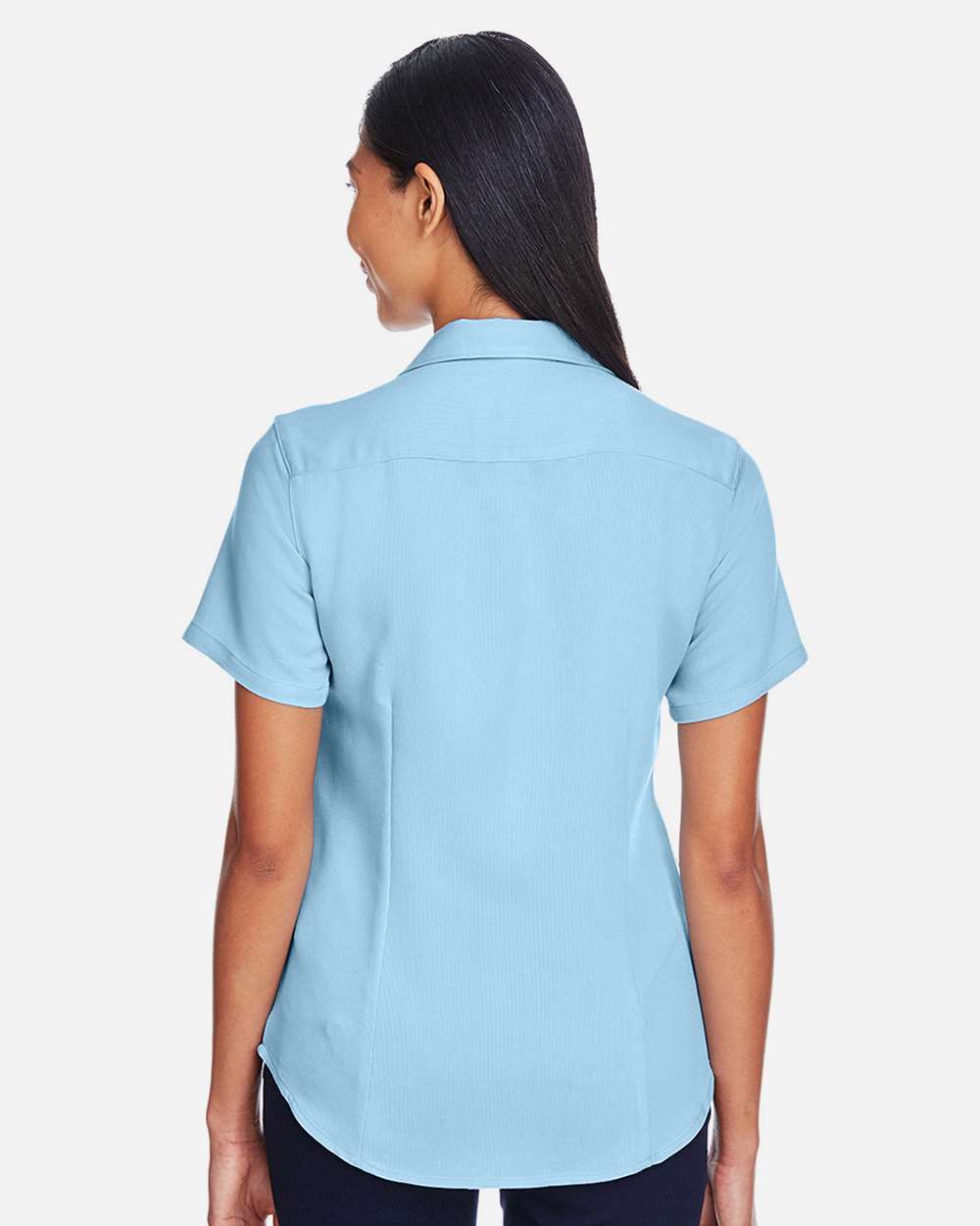 Women's Bahama Cord Camp Shirt - OnModelBack - B254B9253 - Cloud Blue