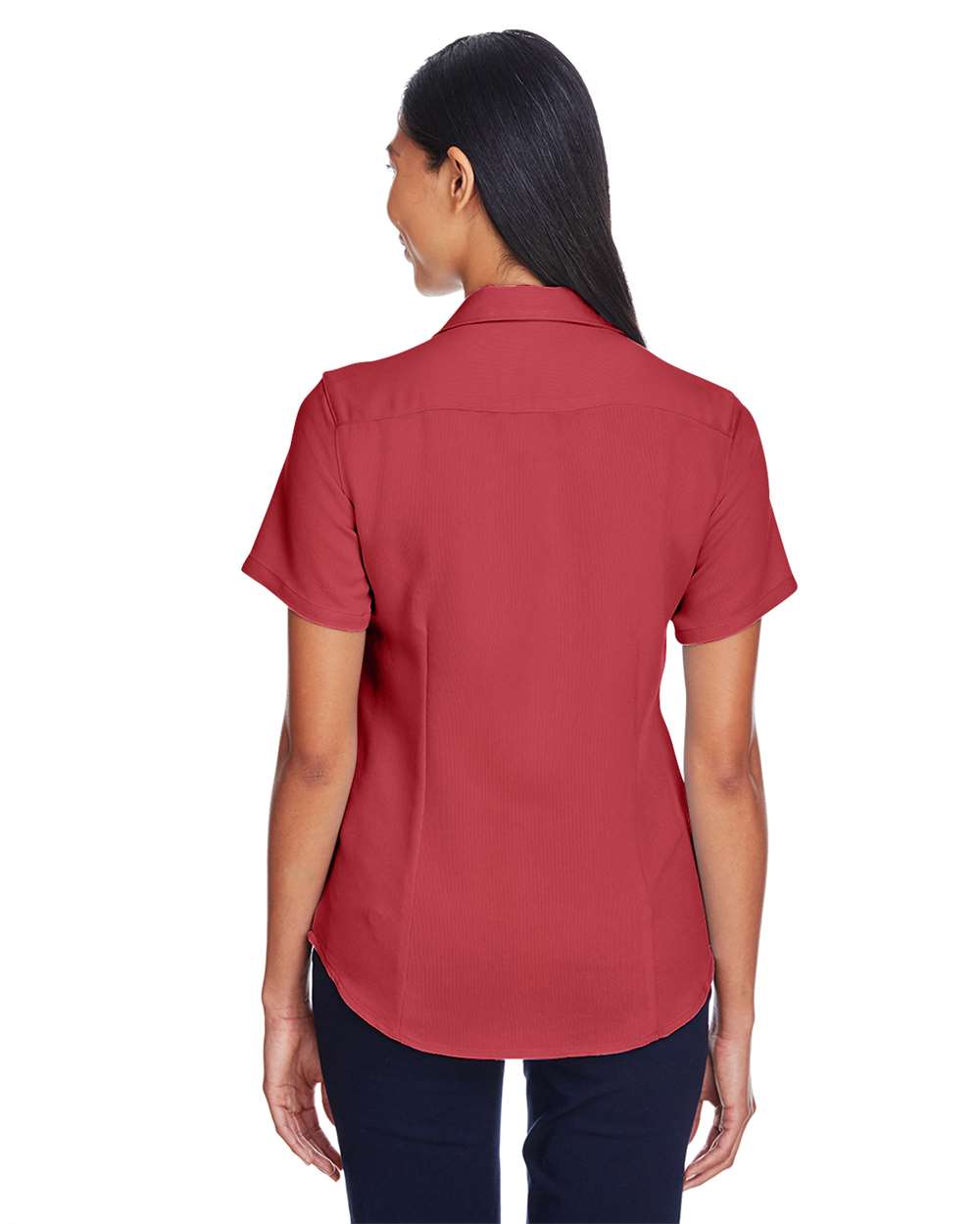 Women's Bahama Cord Camp Shirt - OnModelBack - B254B9703 - Tile Red