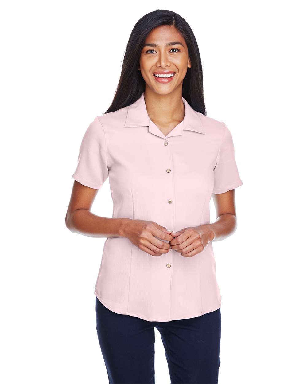 Women's Bahama Cord Camp Shirt - OnModelFront - B254B9303 - Blush