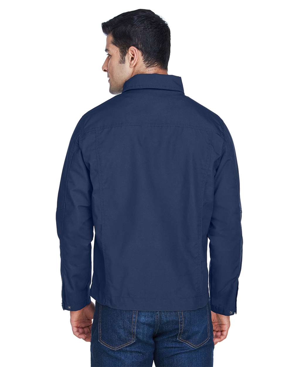 Men's Auxiliary Canvas Work Jacket - OnModelBack - B273B9650 - Dark Navy