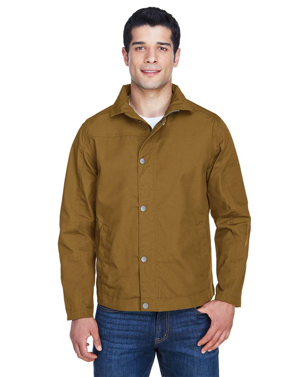 Men's Auxiliary Canvas Work Jacket - OnModelFront - B273B9600 - Duck Brown