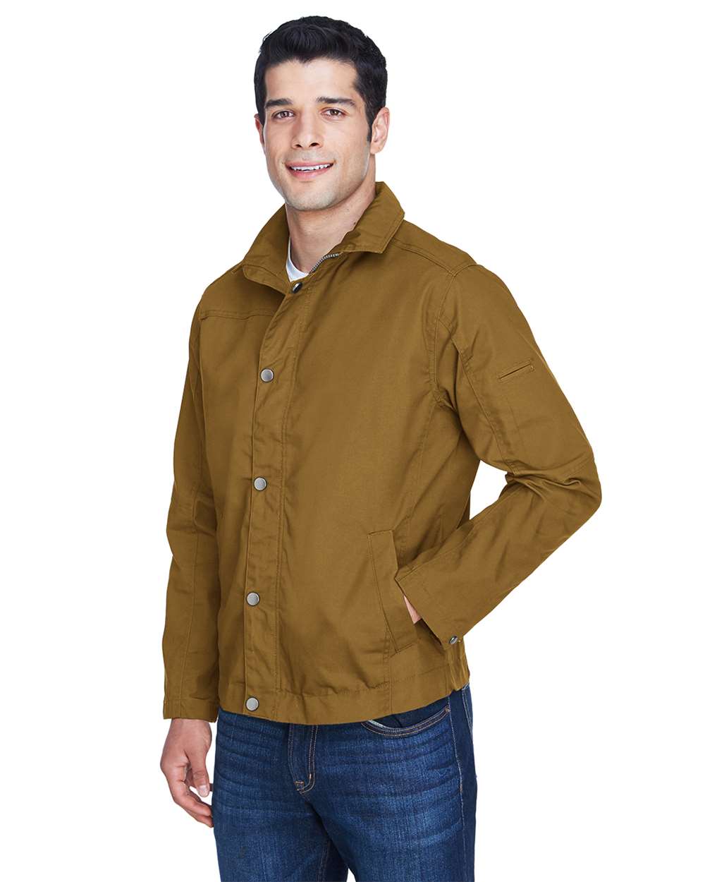 Men's Auxiliary Canvas Work Jacket - OnModelSide - B273B9600 - Duck Brown