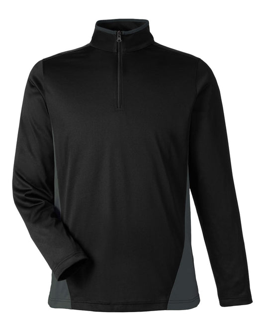 Men's Flash Snag Protection Plus IL Colorblock Quarter-Zip Pullover - Front - B297B9503 - Black/ Dark Charcoal