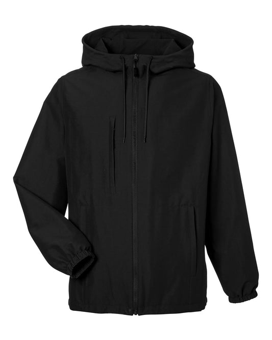 Unisex Flex Twill Hooded Jacket - Front - B286B9502 - Black