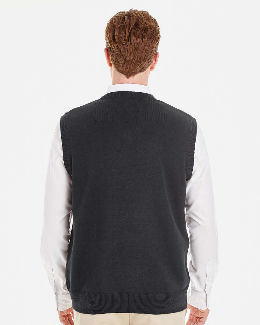Men's Pilbloc™ V-Neck Sweater Vest - OnModelBack - B229B9502 - Black
