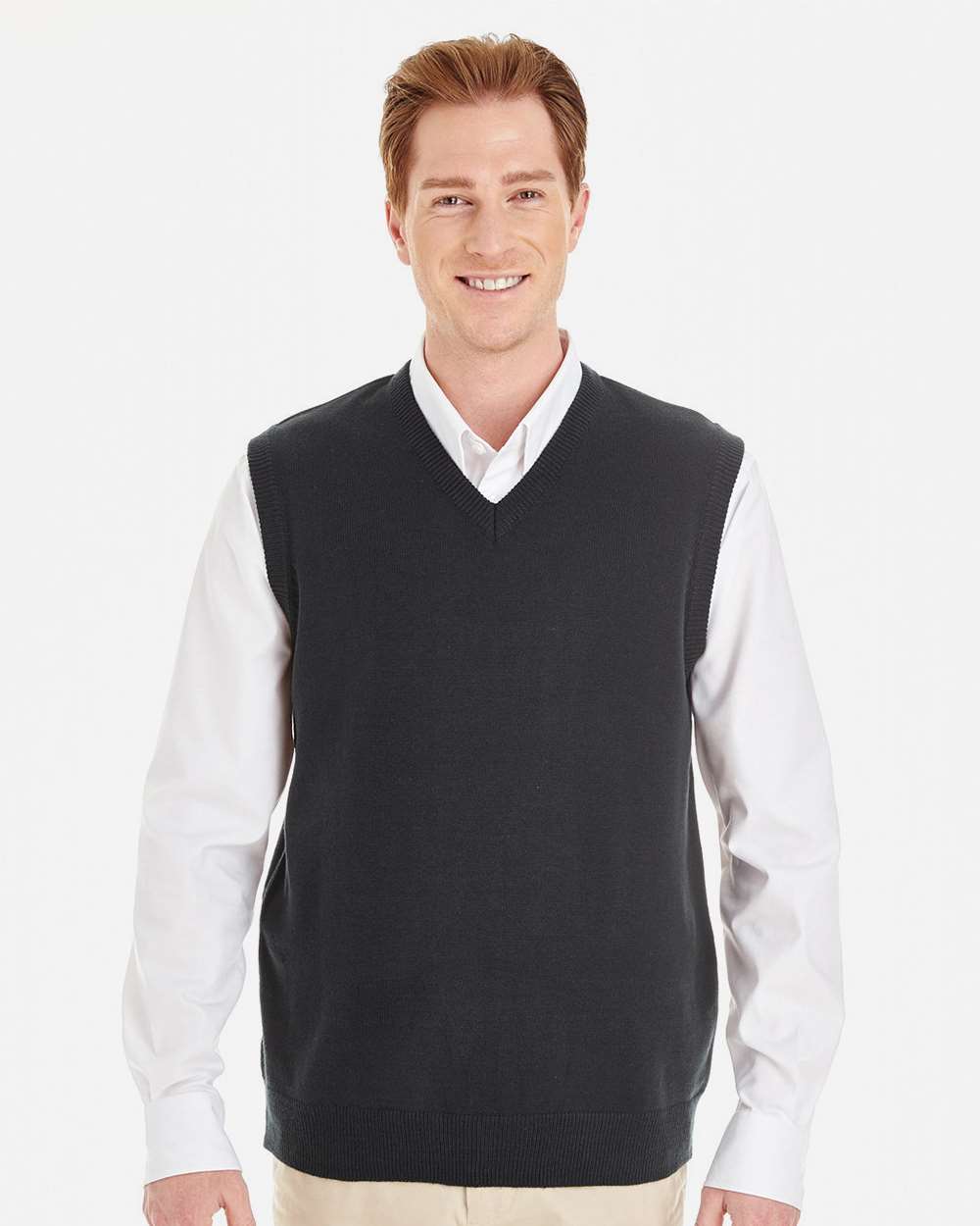 Men's Pilbloc™ V-Neck Sweater Vest - OnModelFront - B229B9502 - Black