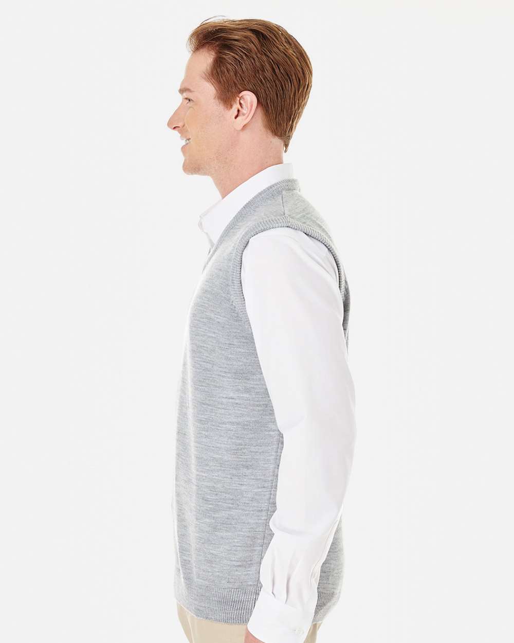Men's Pilbloc™ V-Neck Sweater Vest - OnModelSide - B229B9092 - Grey Heather