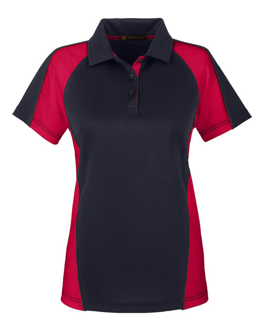 Women's Advantage Snag Protection Plus IL Colorblock Polo - Front - B225B9502 - Black/ Red/ Dark Charcoal