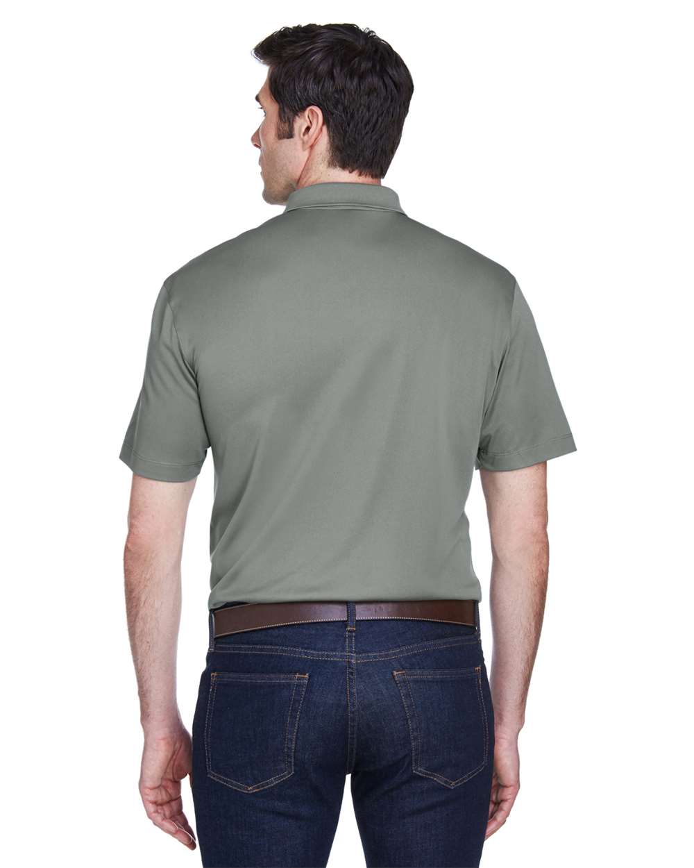 Men's Micro Piqu Polo - OnModelBack - B221B9592 - Charcoal