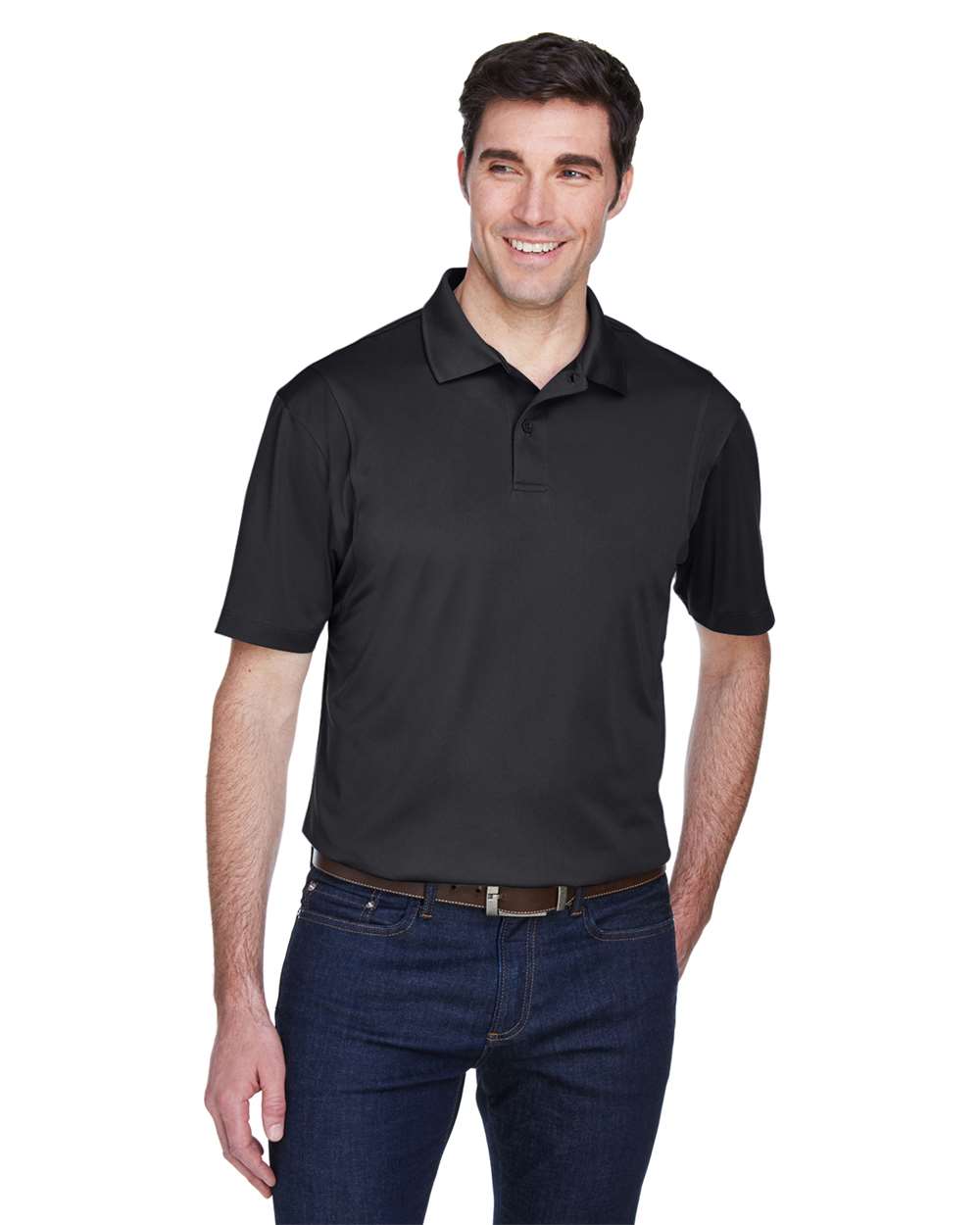 Men's Micro Piqu Polo - OnModelFront - B221B9503 - Black