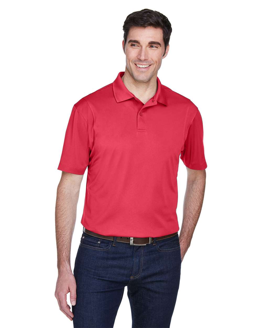 Men's Micro Piqu Polo - OnModelFront - B221B9702 - Red