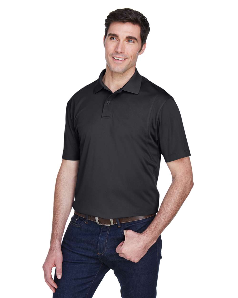 Men's Micro Piqu Polo - OnModelSide - B221B9503 - Black