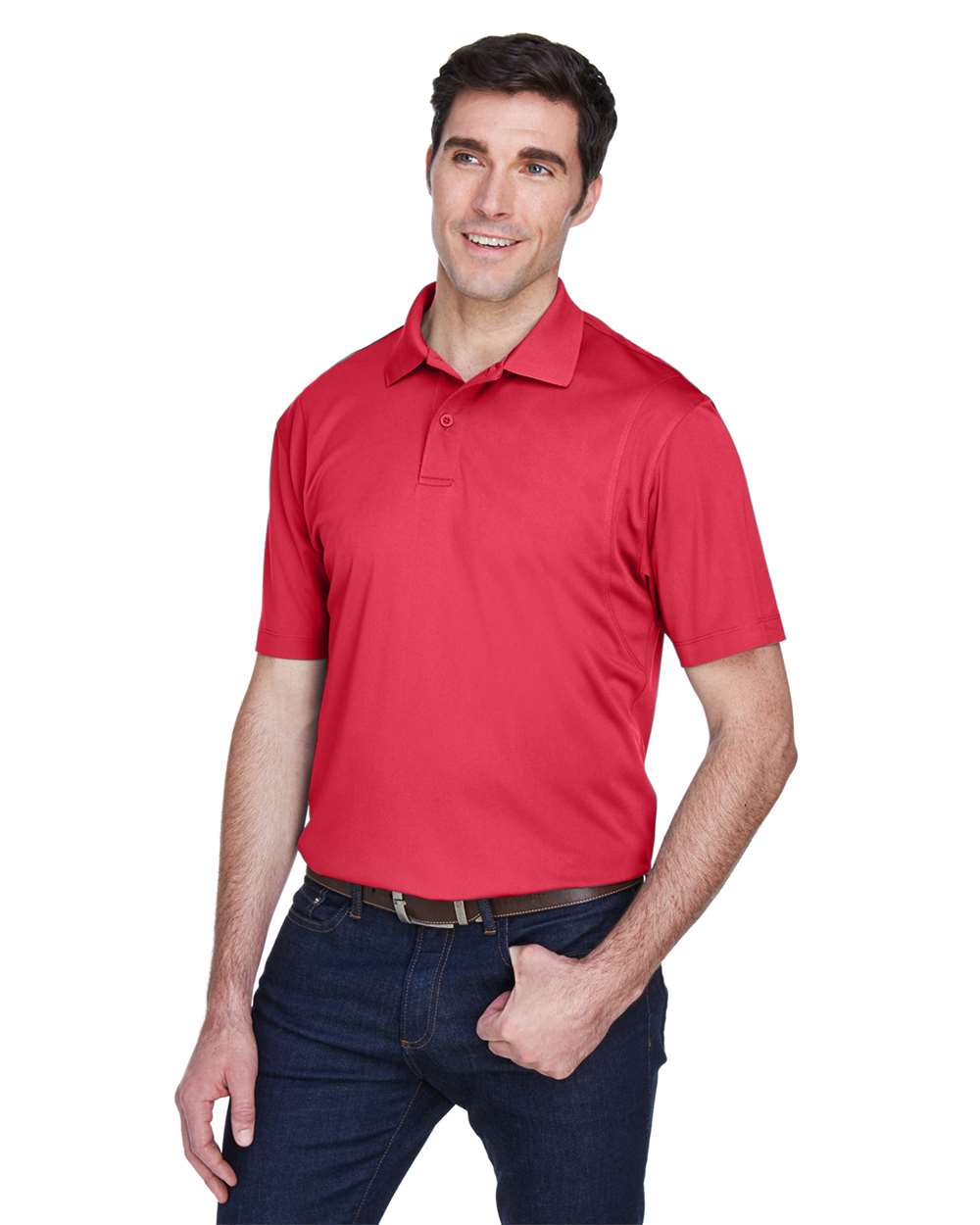 Men's Micro Piqu Polo - OnModelSide - B221B9702 - Red