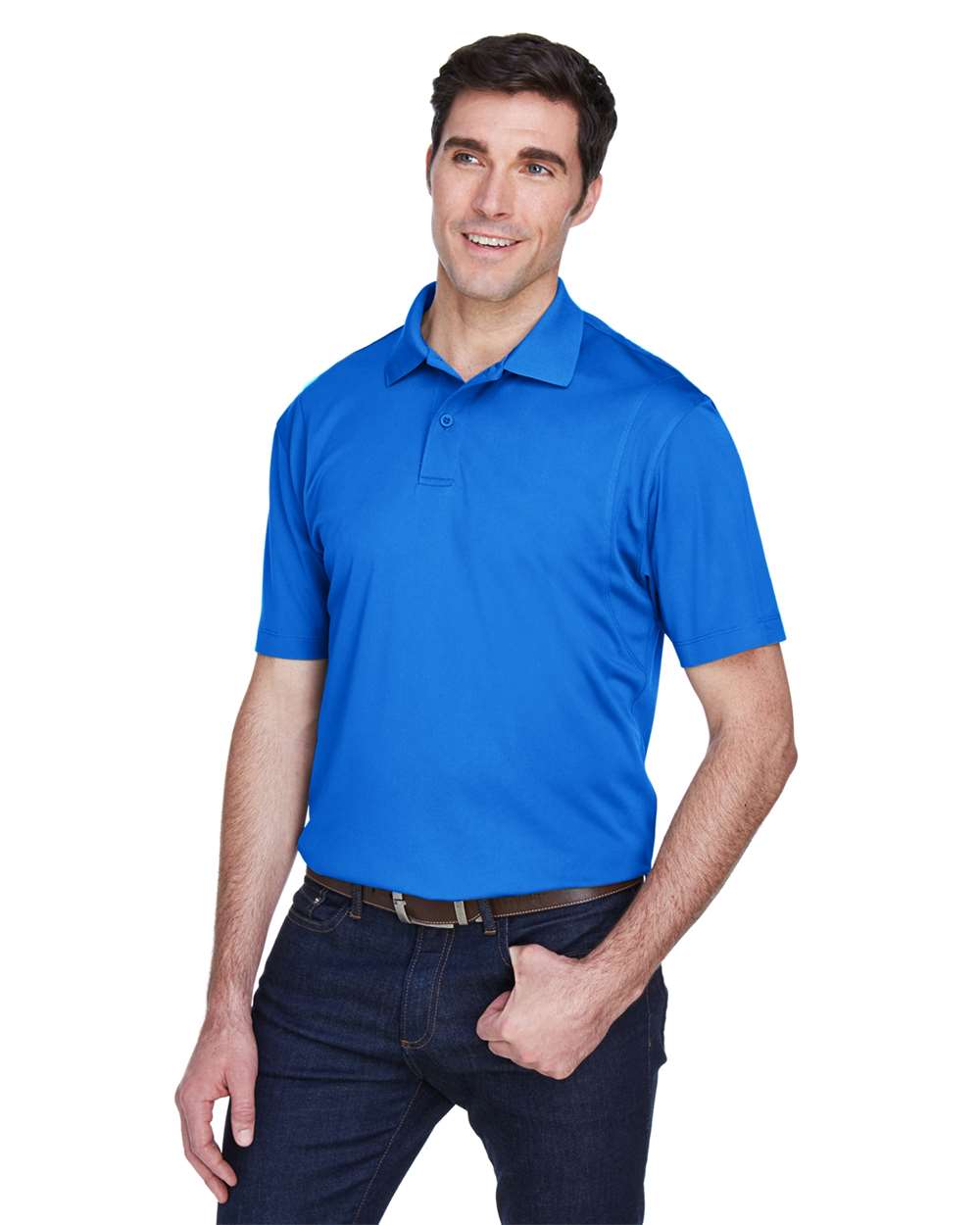 Men's Micro Piqu Polo - OnModelSide - B221B9752 - True Royal