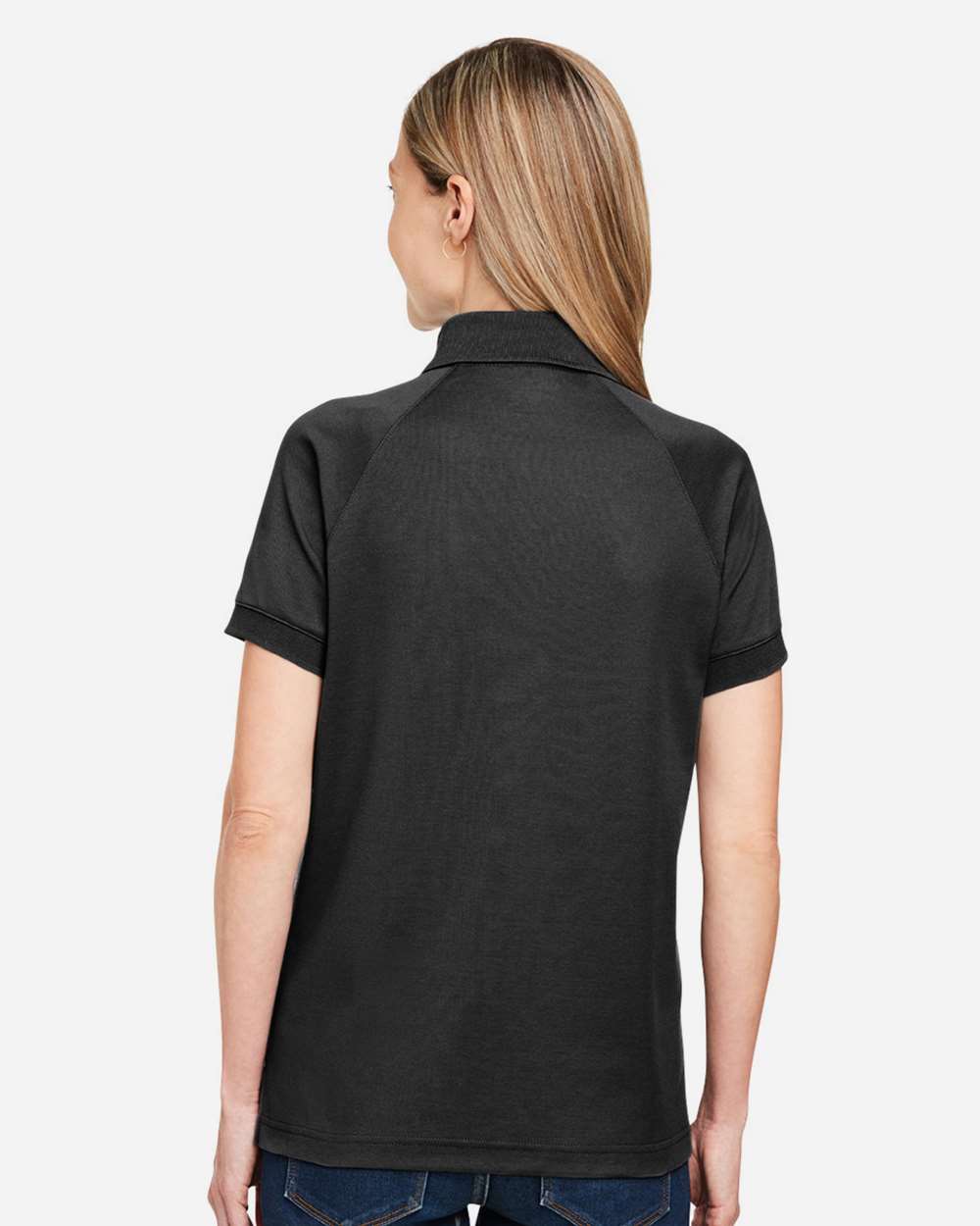 Women's Charge Snag and Soil Protect Polo - OnModelBack - B198B9502 - Black