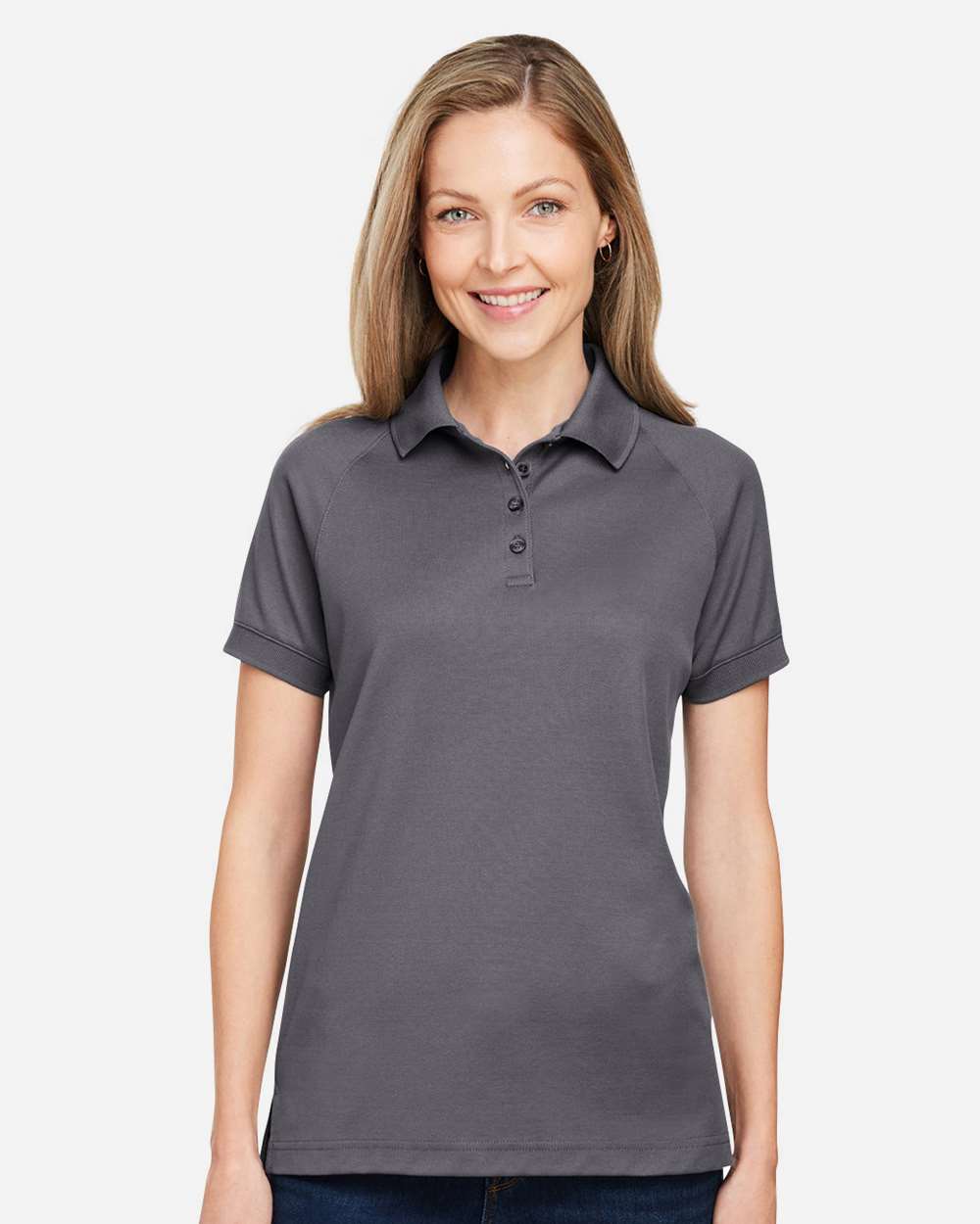 Women's Charge Snag and Soil Protect Polo - OnModelFront - B198B9592 - Dark Charcoal