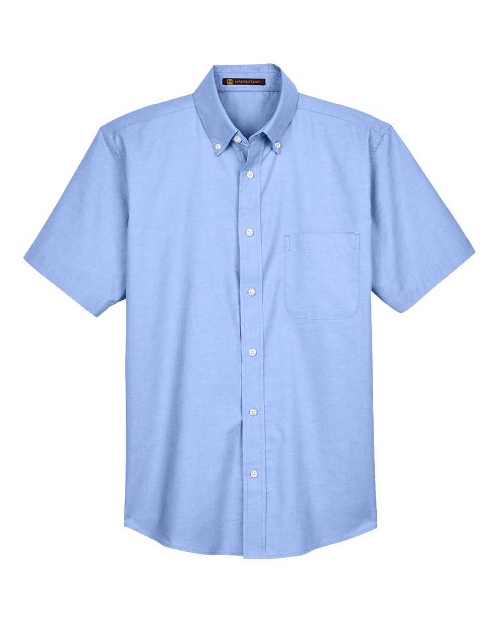 Men's Oxford Short Sleeve with Stain-Release - Front - B270B9253 - Light Blue