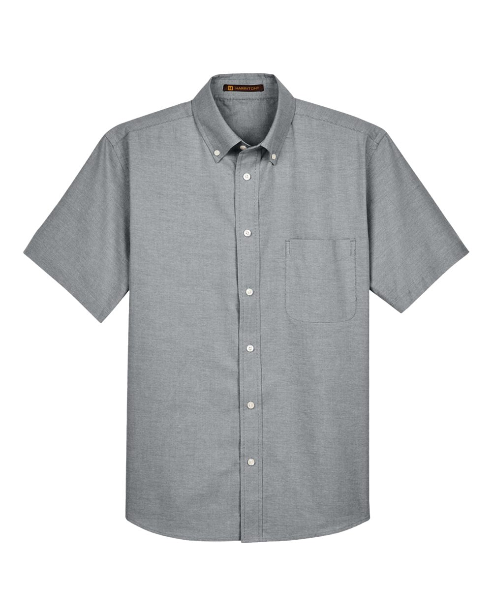 Men's Oxford Short Sleeve with Stain-Release - Front - B270B9592 - Oxford Grey