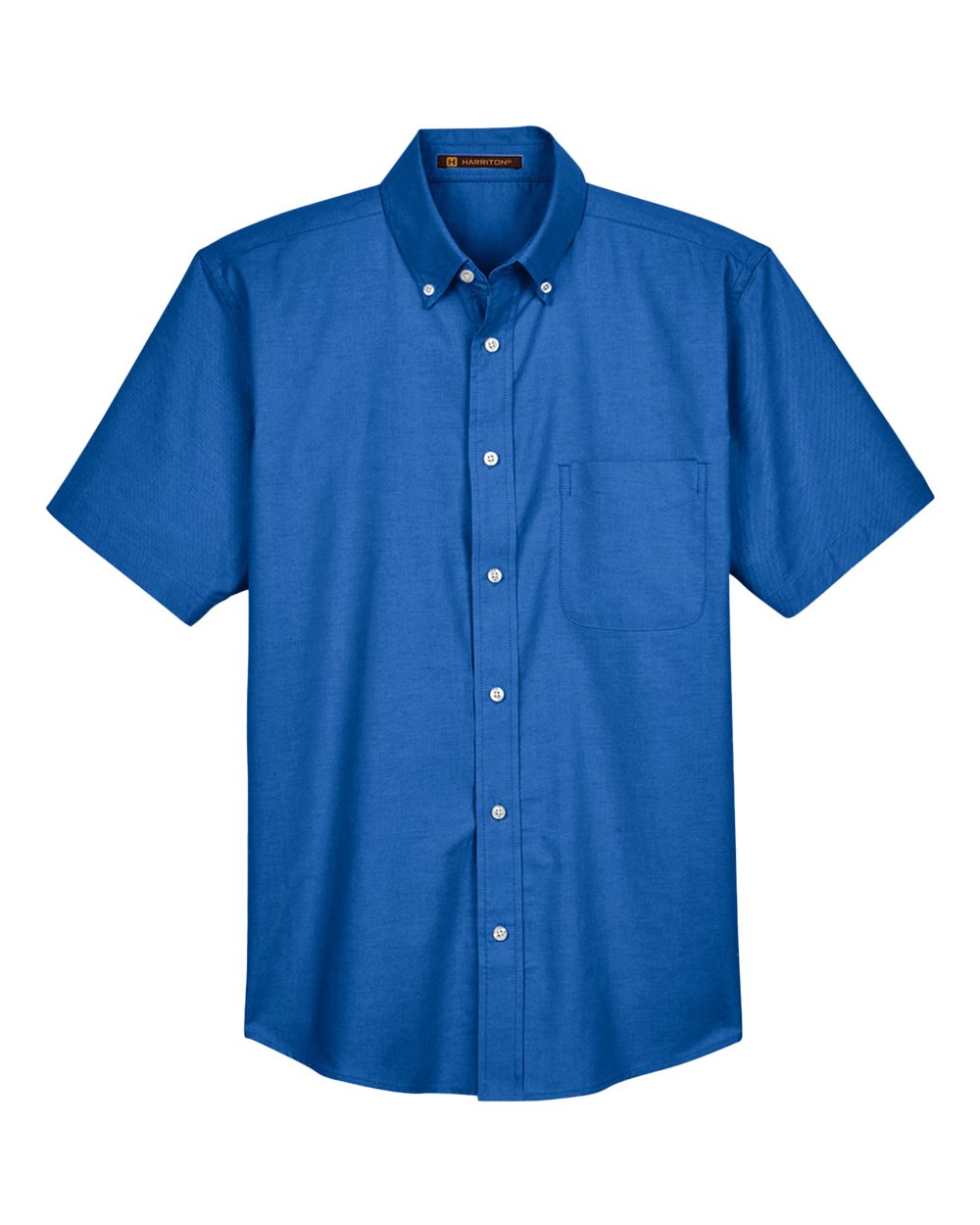 Men's Oxford Short Sleeve with Stain-Release - Front - B270B9752 - French Blue
