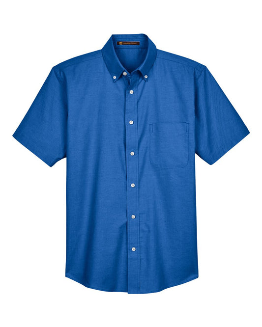 Men's Oxford Short Sleeve with Stain-Release - Front - B270B9752 - French Blue